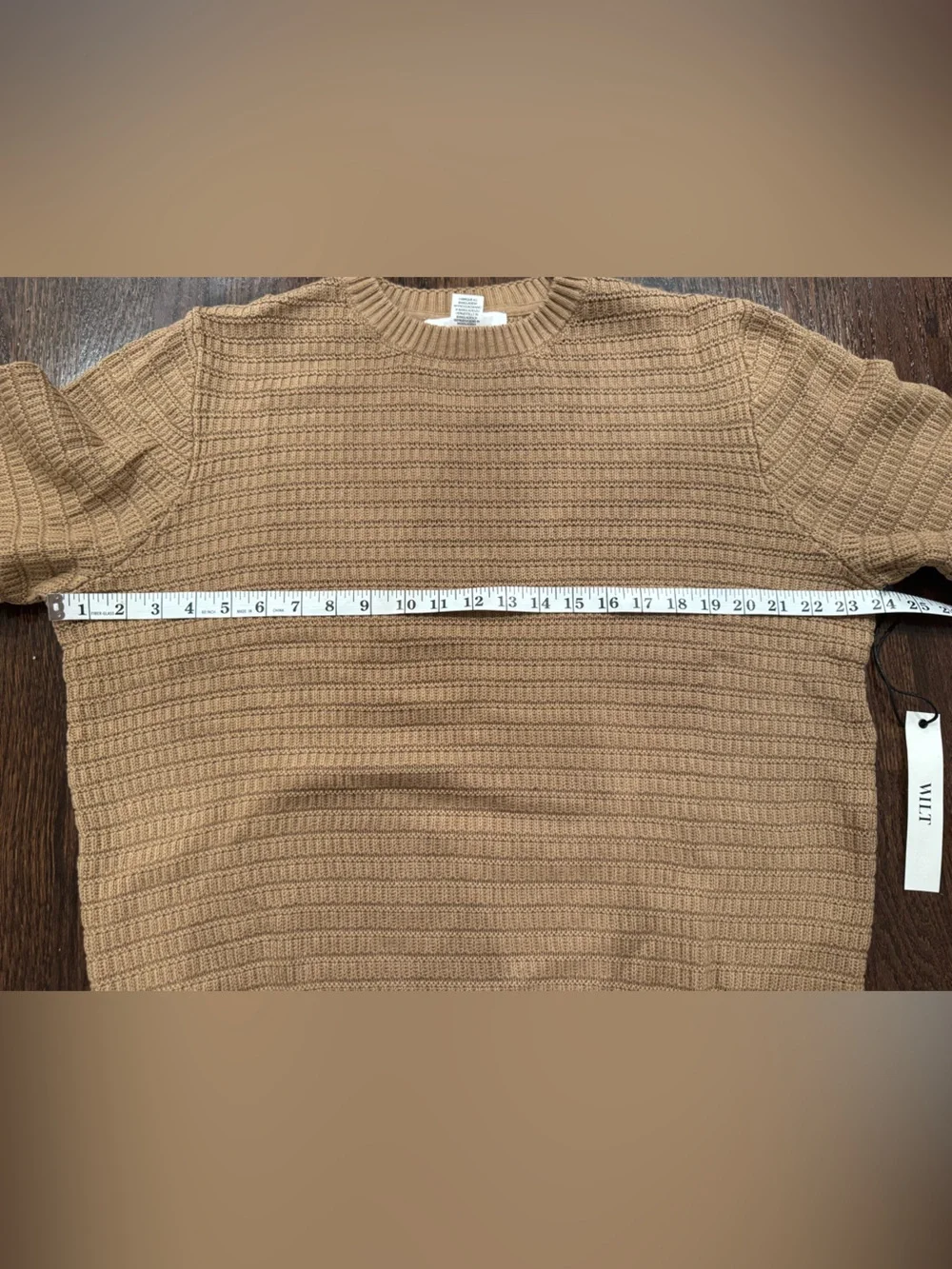 NWT Wilt 100% Cotton Crewneck Sweater, Tan, Size Large